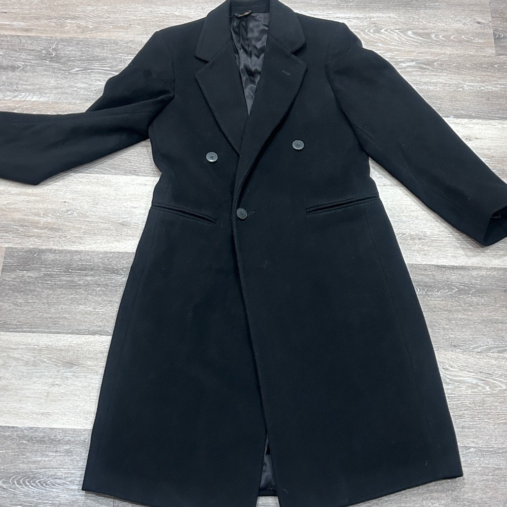 Gelsomino by Taglianetti Pure Wool Overcoat –Black Tailored Coat Size 36